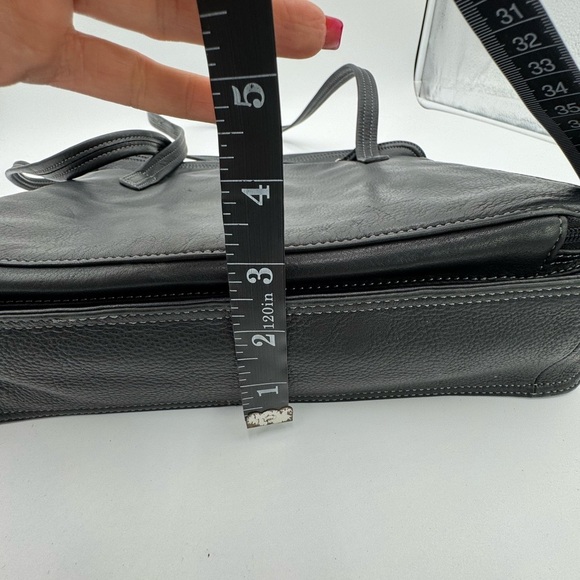 Leather Briefcase Laptop Shoulder Bag Purse Black - Picture 14 of 15